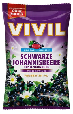 Immagine prodotto di VIVIL® 2361 VIVIL® Schwarze Johannisbeere ohne Zucker Bonbons 120,0 g