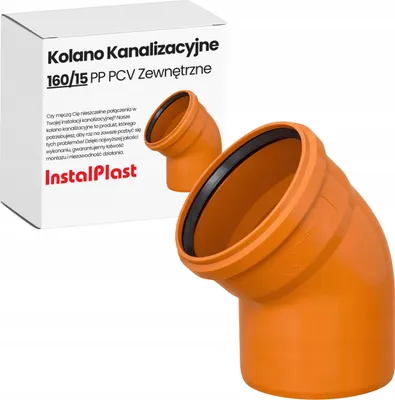 Zdjęcie produktu dla Kolano Kanalizacyjne PP 160/15° | Zewnętrzne | Pomarańczowe KG SN4/SN8