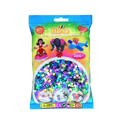 Produktbild von Hama Beutel mit 3000 Midi-Bügelperlen Mix 69 - 11 Farben
