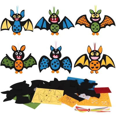 Produktbild von Bastelset Fledermaus 12 Stück Filzaufkleber Kinder DIY Herbst Bastelhandwerk