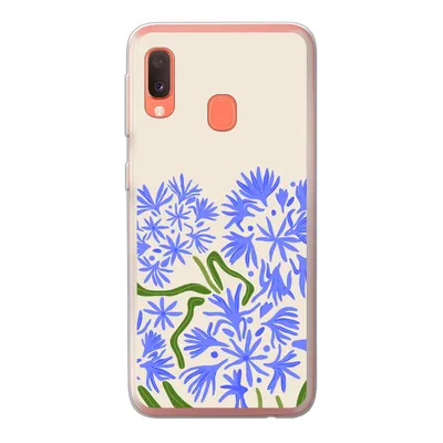 Produktbild von MuchoWow® Handyhülle Schutzhülle Hülle für Samsung Galaxy A20e Blume - Blau - Blatt - Einfach Silikon Softcase Handy Hülle - Abdeckung