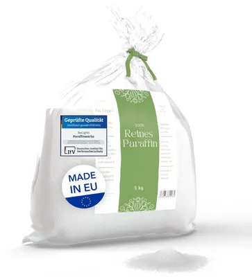 Produktbild von Paraffinwachs Wachsgranulat Kerzenwachs - 5 kg - 100 % Paraffin - Weiß - Zum Kerzenziehen
