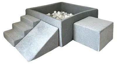 Image de MONIO for kids Ensemble de jeu en mousse gris + 400 balles