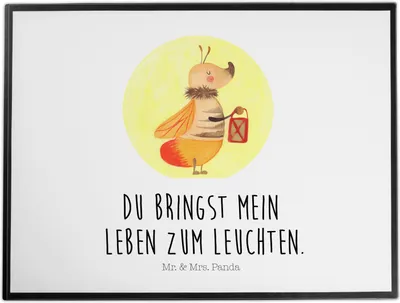Produktbild von Mr. & Mrs. Panda malunterlage Glühwürmchen - Weiß - Geschenk, Verlobung, Liebe, Lieblingsmensch, schreibtischunterlagen, tischschutzmatte, Heiratsantrag, schreibauflage