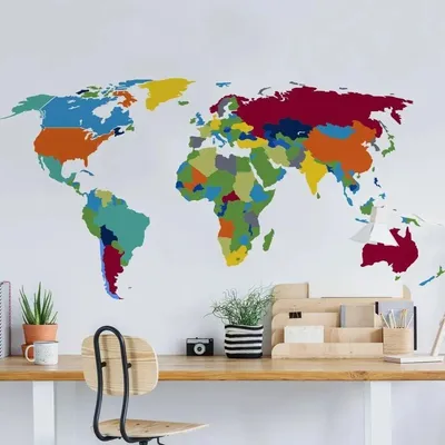 Weltkarte für Reisebegeisterte – Decords Wandtattoo, Produktansicht 1