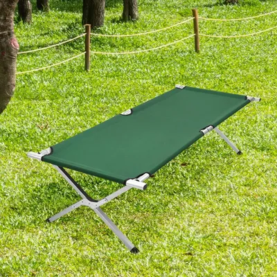 Immagine prodotto di Letto da campeggio pieghevole - Letto da campo per adulti - 190x62x42 cm - Extra resistente, fino a 150 kg - Adatto per interni ed esterni - Verde