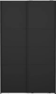 Produktbild von Catania Kleiderschrank 201x119x65cm, 2 Schiebetüren matt schwarz.