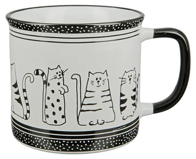 Produktbild von Gilde Tea for one "Funny Cat" Porzellan schwarz, weiß 44514