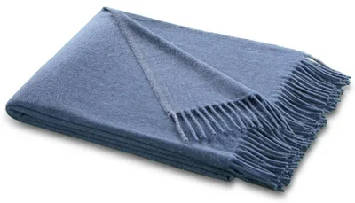 Produktbild von Biederlack Plaid Franse 130 x 170 cm blue ice