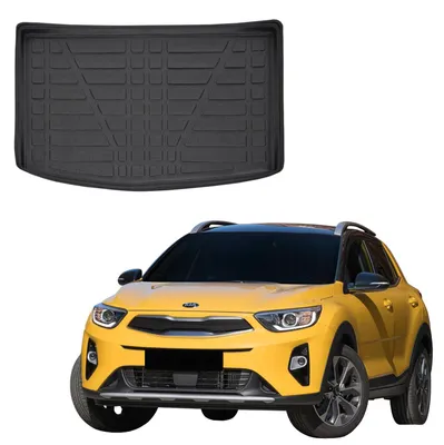 Produktbild von SCOUTT | Kofferraumwanne Laderaumwanne Kompatibel mit Kia Stonic 2017-2021, mit Hoher Rand, Kofferraum-Schutzmatte, Geriffelt, Aufrollbar, Schwarz