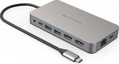 Produktbild von Targus HYPER HDM1H - USB 3.2 Gen 1 (3.1 Gen 1) Type-C - 3.5mm - HDMI - RJ-45 - USB 3.2 Gen 1 (3.1 Gen 1) Type-A - USB 3.2 Gen 1 (3.1 Gen 1) Type-C - MicroSD (TransFlash) - SD - 5000 Mbit/s - 60 Hz - 3840 x 2160
