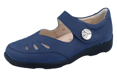 Produktbild von FINN COMFORT Brac-Soft Damen Ballerina blau Nubukleder - Größe: UK 3,5