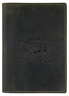 Zdjęcie produktu dla Greenburry-Vintage-328B-Stag-30-Leather-ID-Folder-Olive