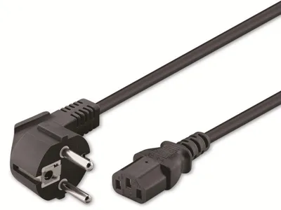 Zdjęcie produktu dla Goobay 50077 Kabel połączeniowy IEC, 2 m, czarny, 2 m - wtyczka bezpieczeństwa (typ F, CEE 7/7) > gniazdo urządzenia C13 (połączenie IEC)