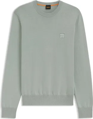 Produktbild von Boss Orange Pullover Rundhalsausschnitt hellgrün einfarbig