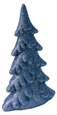 Produktbild von Kleiner Deko-Tannenbaum aus Harz Dunkelblau Glitzer 13 cm - Einheitsgröße