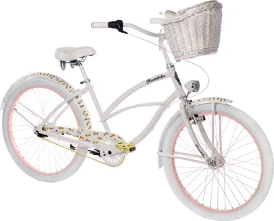 Produktbild von Plumbike La Donna Stadtfahrrad Damen 26" 7-Gang, mit Korb - Weiß