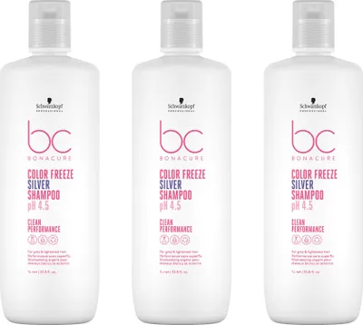 Produktbild von BC Bonacure Color Freeze Silver Shampoo 3x1000 ml