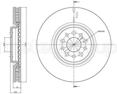 Produktbild von 2x METELLI Bremsscheibe 23-0821C für FIAT Ulysse (179_) für LANCIA PHEDRA (179)