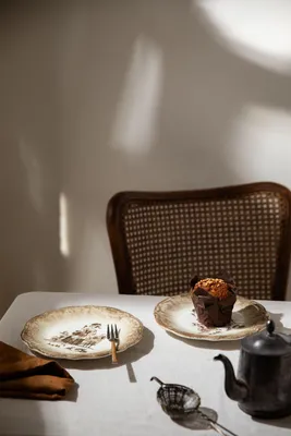 Productafbeelding van Hermia Concept, hoogwaardige set van 6 dessertborden, gemaakt van 100% porselein, diameter 21 cm