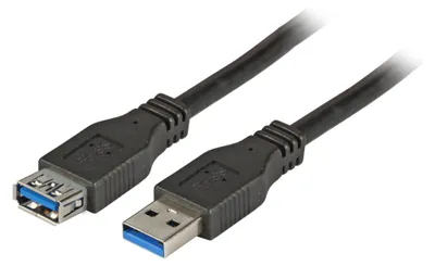 Image de EFB K5237.3 EFB USB3.0 Verlängerungskabel A-A,St-Bu,3,0m,schwarz,Premium