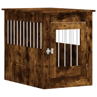 Zdjęcie produktu dla vidaXL Klatka dla psa w stylu meblowym dąb wędzony 55x80x68 cm materiał drewnopochodny