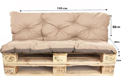 Produktbild von Palettenkissen set 120x80x50cm, Palettenkissen Beige, palettenkissen outdoor, Gartenkissen, europaletten sitzkissen, Satz Kissen für Gartenmöbel