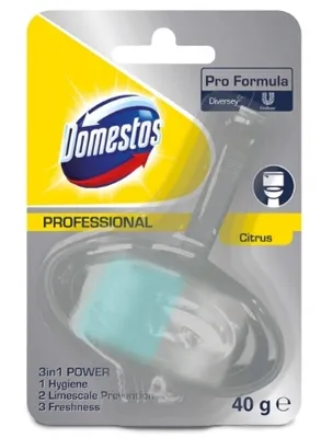 Produktbild von Professionelle WC-Hänger mit Citrusduft und effektiver Formel - Domestos Citrus WC Reiniger.