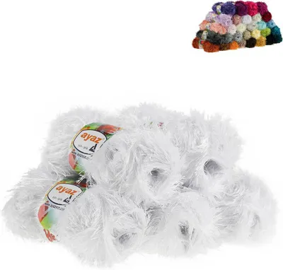 Produktbild von Fransen-Strickgarn Yumos 5 Knäuel je 150m/100g Strickgarn Wolle Strickwolle