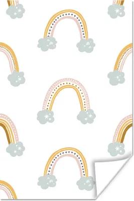 Produktbild von MuchoWow® Poster Design - Regenbogen - Pastell 20x30 cm - Papierdruck