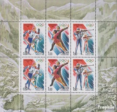 Produktbild von Briefmarken Russland 1998 Mi 643-645 Kleinbogen (kompl.Ausg.) postfrisch Olympische Winterspiele 98