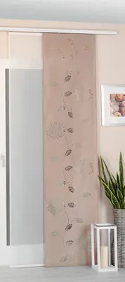 Produktbild von 2er-Pack Schiebegardine Flächenvorhang Schiebevorhang Paneelwagen Beschwerungs, Sand-Creme, HxB 245x60 cm, 165665