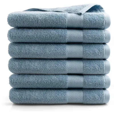 Produktbild von DoubleDry Hotel Kollektion Badetücher Set - 6 Teilig - 100% Baumwolle - 500 g/m² - Weich - 70x140 cm - - Hellblau