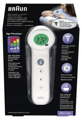 Braun No Touch + Touch thermometer packaging.