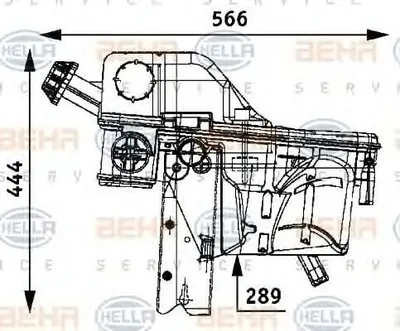 Produktbild von HELLA Ausgleichsbehälter 8MA 376 705-081 passend für MERCEDES-BENZ ACTROS 566mm