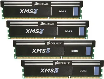 Produktbild von Corsair XMS3 16GB DDR3 Kit (4x4GB) 1333MHz PC3-10600 1,5V PC Speicher RAM CMX16GX3M4A1333C9