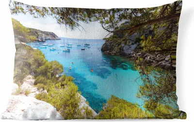 Produktbild von MuchoWow® Outdoor Kissen - Boot - Spanien - Meer - 60x40 cm - Wetterfest - Lounge Kissen - Zierkissen - Kissen für Innenräume
