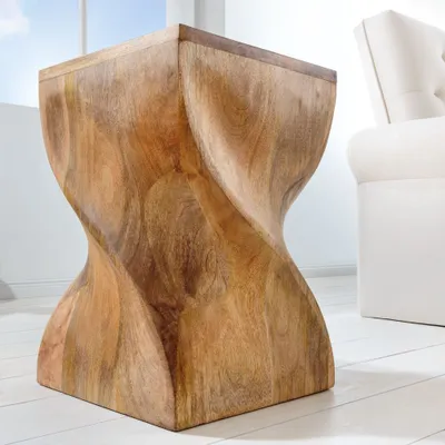 Produktbild von cagü: Design Beistelltisch & Hocker MONOLITH Mango Massivholz 45cm x 30cm