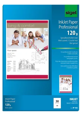 Productafbeelding van sigel Inkjet-Papier, DIN A4, 120 g/qm, hochweiá, matt