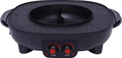Produktbild von Hot Pot & Grill 2-in-1 - Elektrischer Tischgrill mit Hotpot - Rauchfrei - BBQ - Für Innenbereich - Schwarz
