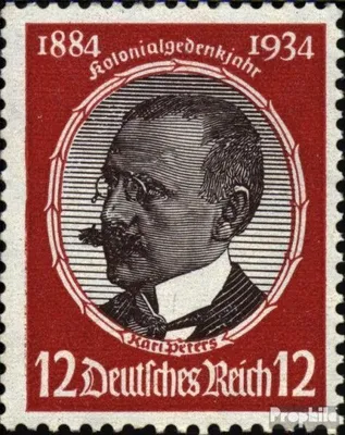 Produktbild von Briefmarken Deutsches Reich 1934 Mi 542y waagerechte Gummiriffelung postfrisch Kolonialfeier/Deutsche Kolonialforscher