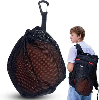 Immagine prodotto di Borsa sportiva per pallacanestro e calcio con tracolla e cordino - Borsa sportiva multifunzionale per pallacanestro, calcio e tennis