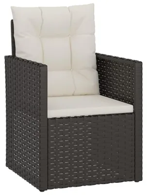 Image de Chaise de jardin avec coussin en polyrotin résistant aux intempéries