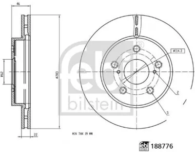 Produktbild von 2x FEBI BILSTEIN Bremsscheibe Vorne 188776