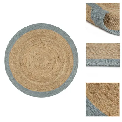 Image de vidaXL Tapis Jute fait main avec bordure vert olive 90 cm - Tapis