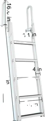 Zdjęcie produktu dla Drabina dokowa, 4 stopnie, nośność 350 funtów, 5 stopni