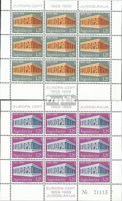 Produktbild von Briefmarken Jugoslawien 1969 Mi 1361I-1362I Kleinbögen (kompl.Ausg.) postfrisch Europa