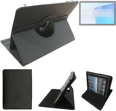 Produktbild von High quality kompatibel mit Huawei MatePad C5e Schutz Hülle 360° Tablet Case Schutzhülle Flip Cover  schwarz. Tablet Hülle drehbar Standfunktion