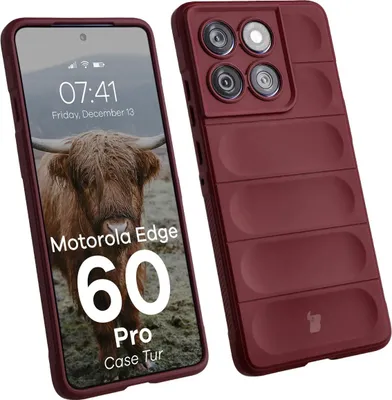 Produktbild von Robuste Handyhülle für Motorola Edge 60 Pro, Bizon Case Tur, Burgunderrot