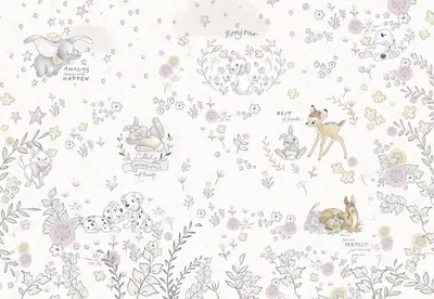 Zdjęcie produktu dla Disney fototapeta Zwierzęta Disneya beżowym - 612211 - 368 x 254 cm